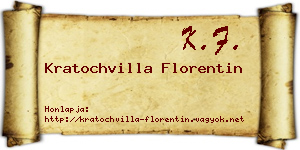 Kratochvilla Florentin névjegykártya